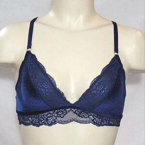 SMALL Gilligan Velvet and Lace‎ Bralette Nighttime Blue NWT